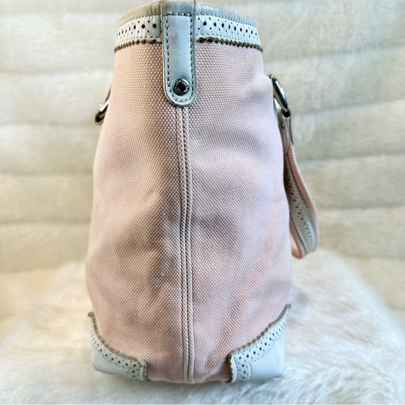 BURBERRY BLUE LABEL LIMITED CANVAS DIE CUT LEATHER TOTE - Picture 11 of 17